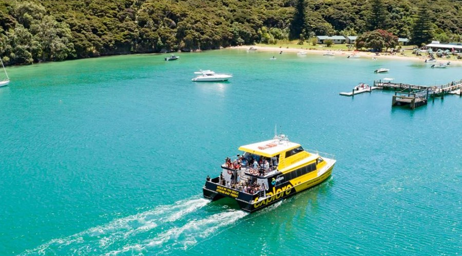 Boat on the water in New Zealand
