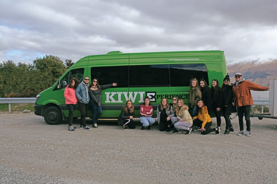 Group doing tour in New Zealand