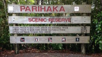 Parihaka Reserve sign